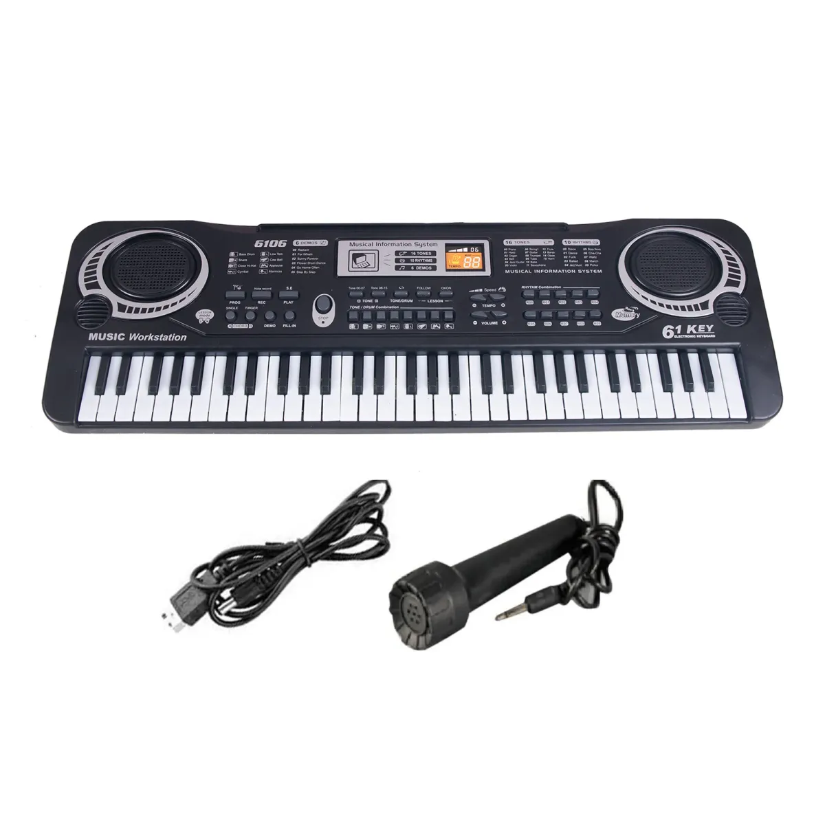 61 Key Electronic Keyboard for Kids & Beginners | Digital Music Piano with Microphone, 16 Timbres, 8 Percussion Sounds, 10 Rhythms, Demo Songs | Portable Electric Musical Instrument Toy showcase 2