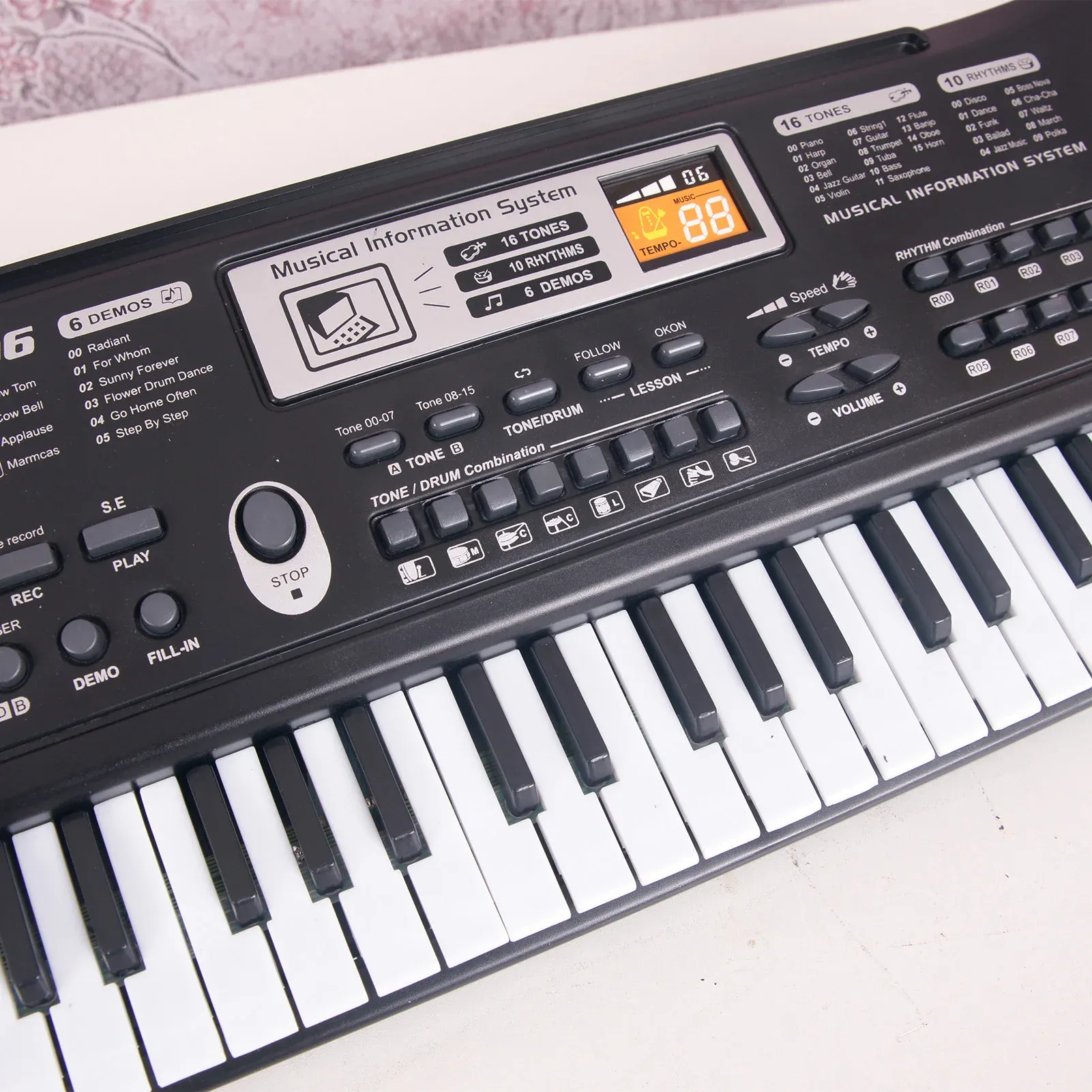 61 Key Electronic Keyboard for Kids & Beginners | Digital Music Piano with Microphone, 16 Timbres, 8 Percussion Sounds, 10 Rhythms, Demo Songs | Portable Electric Musical Instrument Toy thumbnail 6