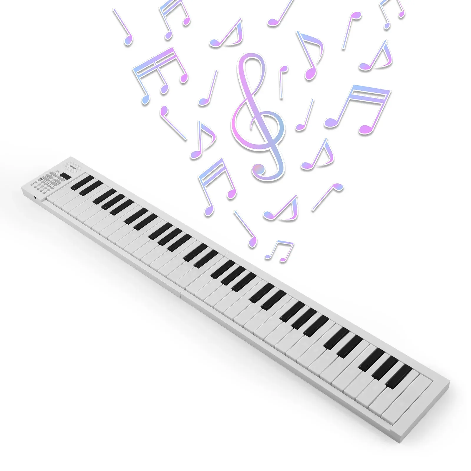 61-Key Foldable Electronic Piano Keyboard with LED Display, Built-in Battery, Teaching Functions, and Carrying Bag - Portable Digital Piano for Beginners & Musicians thumbnail 1