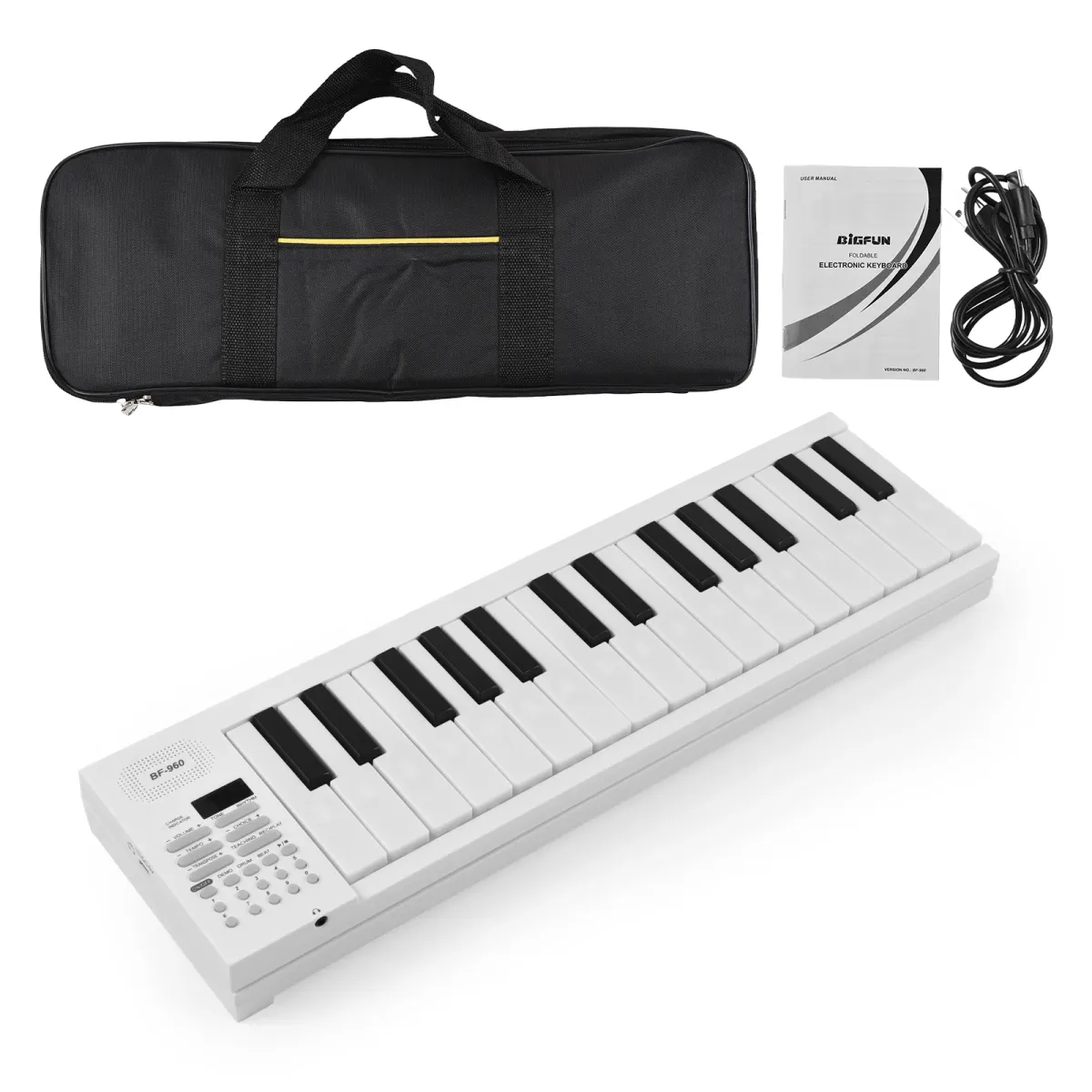 61-Key Foldable Electronic Piano Keyboard with LED Display, Built-in Battery, Teaching Functions, and Carrying Bag - Portable Digital Piano for Beginners & Musicians showcase 8