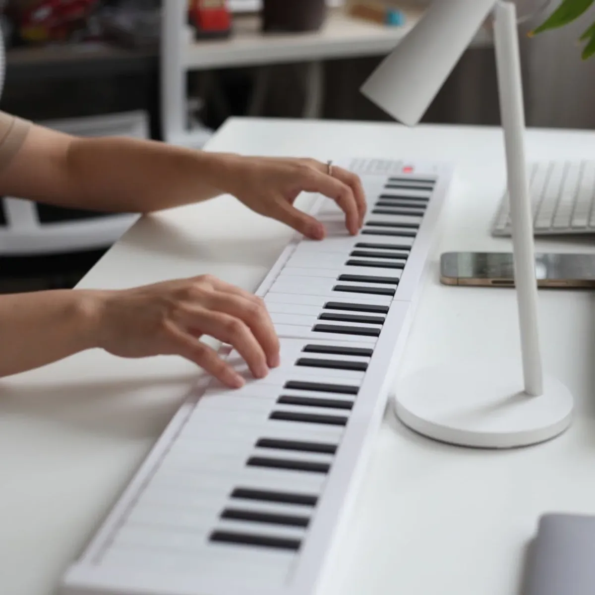 61-Key Foldable Electronic Piano Keyboard with LED Display, Built-in Battery, Teaching Functions, and Carrying Bag - Portable Digital Piano for Beginners & Musicians showcase 10