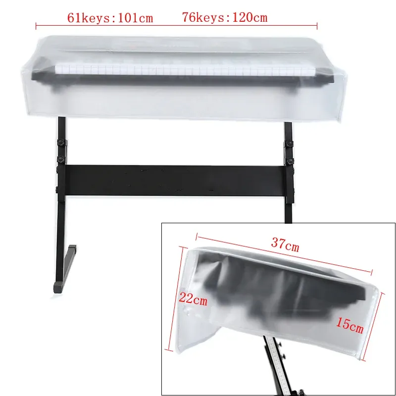 Washable Dust Cover for 61/76/88 Key Digital Electric Piano Keyboards with Music Sheet Stand Slot - Durable Polyester Protective Case thumbnail 4