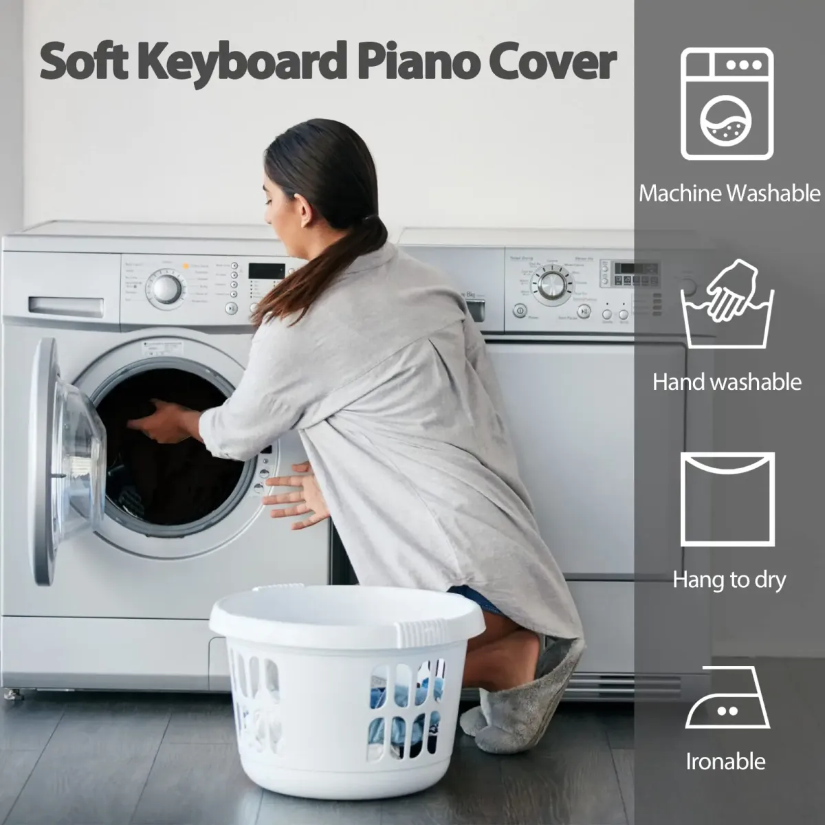 Adjustable Breathable Keyboard Dust Cover for 61/88 Key Digital Pianos - Heat Radiation Protection showcase 5