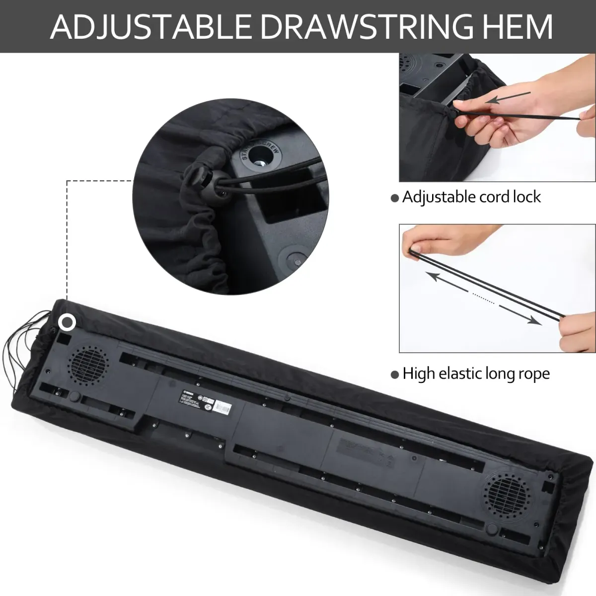 Adjustable Breathable Keyboard Dust Cover for 61/88 Key Digital Pianos - Heat Radiation Protection showcase 7