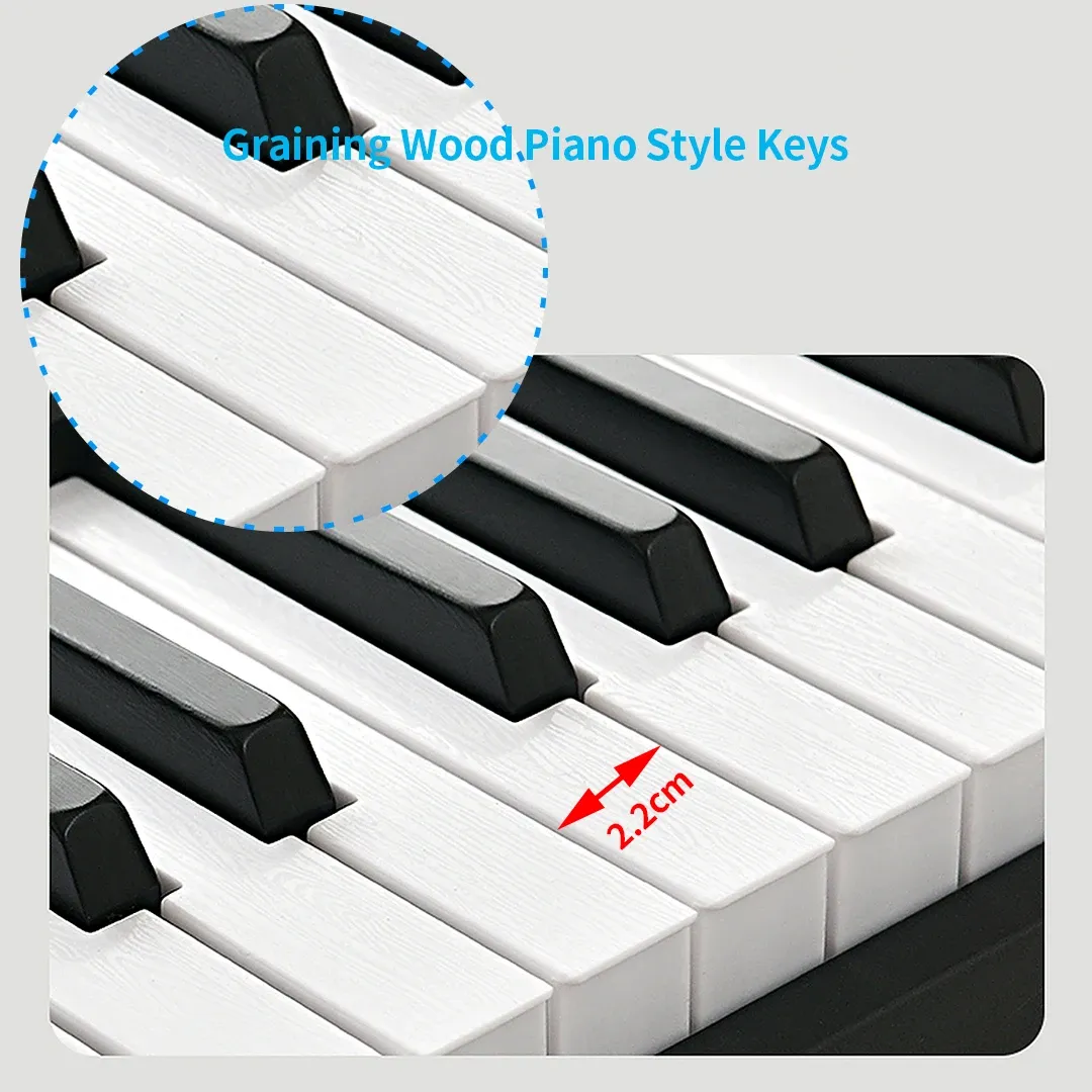 Professional 88-Key Folding Digital Piano Keyboard - Portable MIDI Synthesizer Electronic Organ for Adults, Beginners, and Music Enthusiasts showcase 3