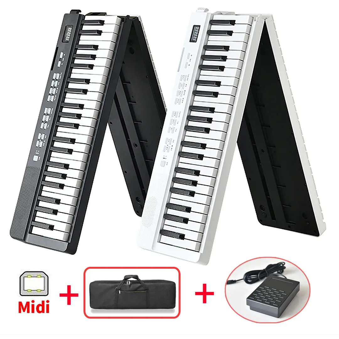 Professional 88-Key Folding Digital Piano Keyboard - Portable MIDI Synthesizer Electronic Organ for Adults, Beginners, and Music Enthusiasts thumbnail 6