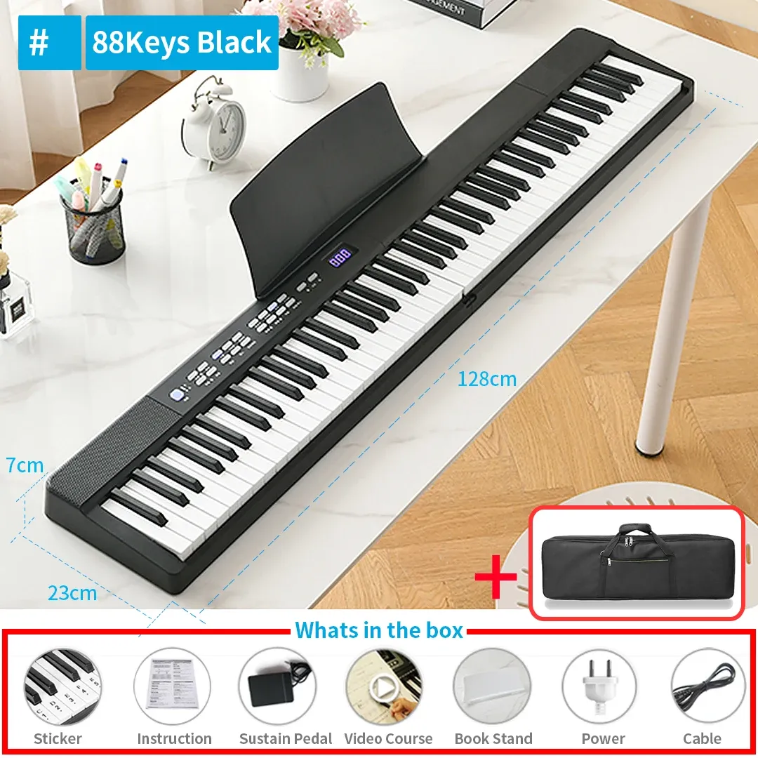 Professional 88-Key Folding Digital Piano Keyboard - Portable MIDI Synthesizer Electronic Organ for Adults, Beginners, and Music Enthusiasts showcase 9