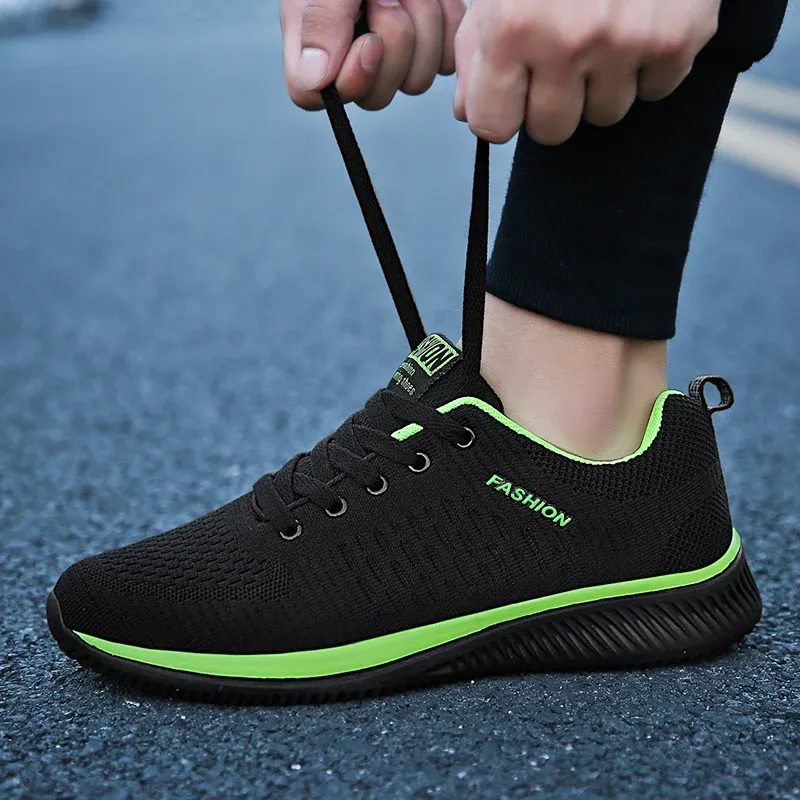YRZL Men's Black Knit Sneakers - Breathable Athletic Running Walking Gym Shoes for Casual Sports thumbnail 6