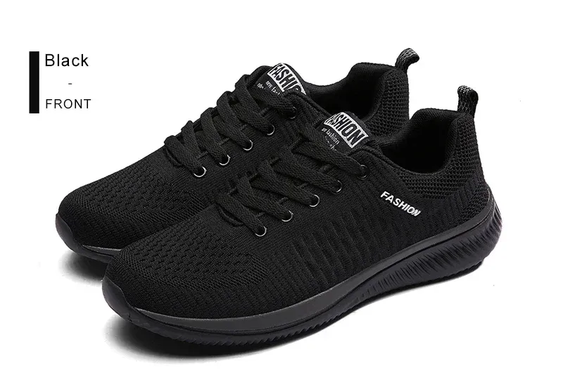 YRZL Men's Black Knit Sneakers - Breathable Athletic Running Walking Gym Shoes for Casual Sports showcase 16