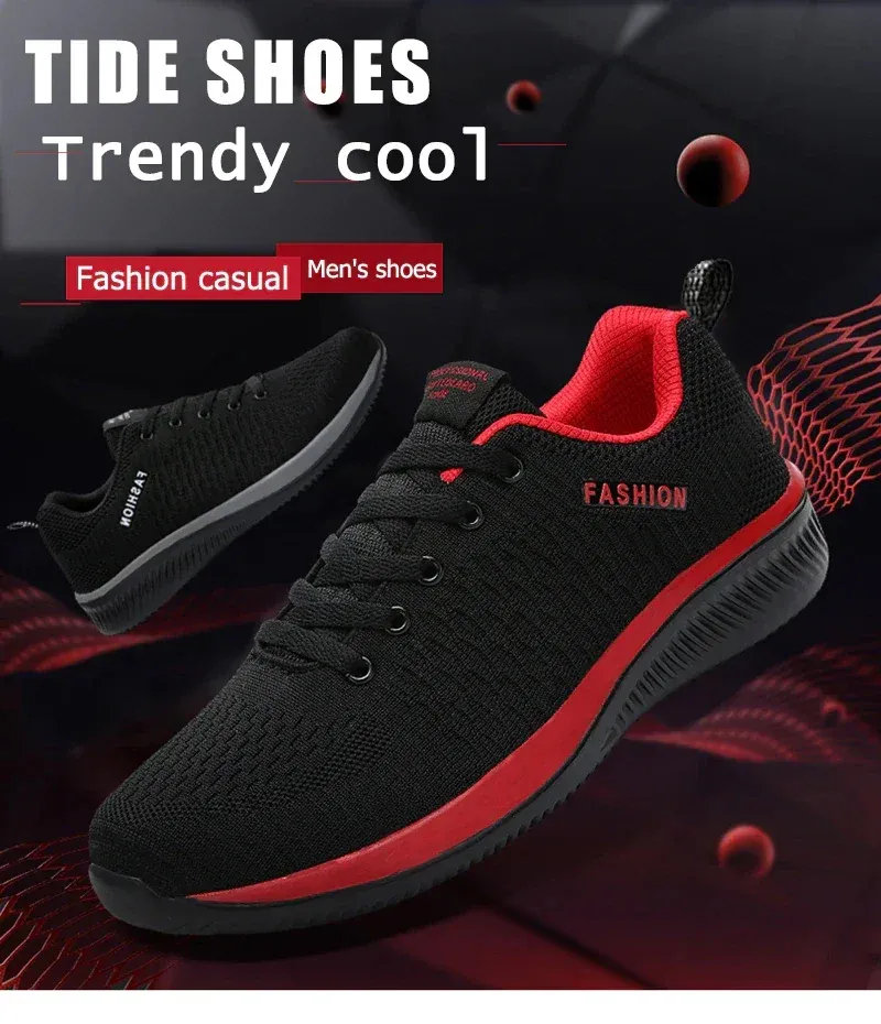YRZL Men's Black Knit Sneakers - Breathable Athletic Running Walking Gym Shoes for Casual Sports showcase 1