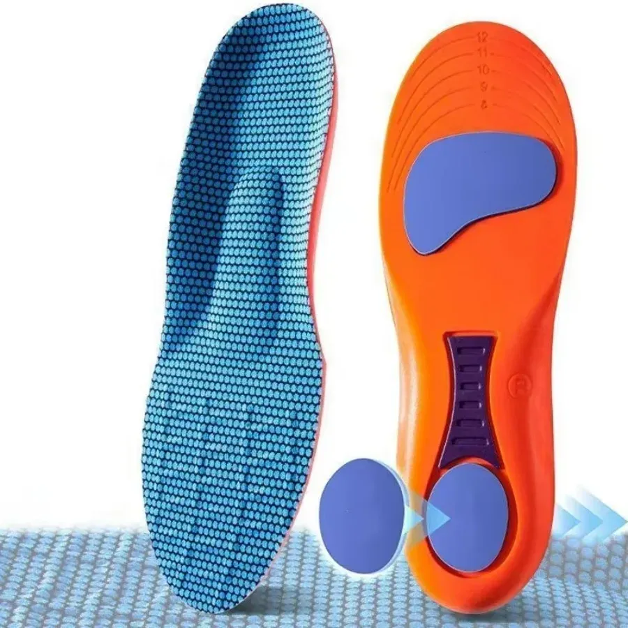 Men's & Women's Shock Absorbing Sport Insoles - Breathable EVA Memory Foam for Running, Basketball, and All Sports - Cut-to-Fit Arch Support for Foot Pain Relief thumbnail 1