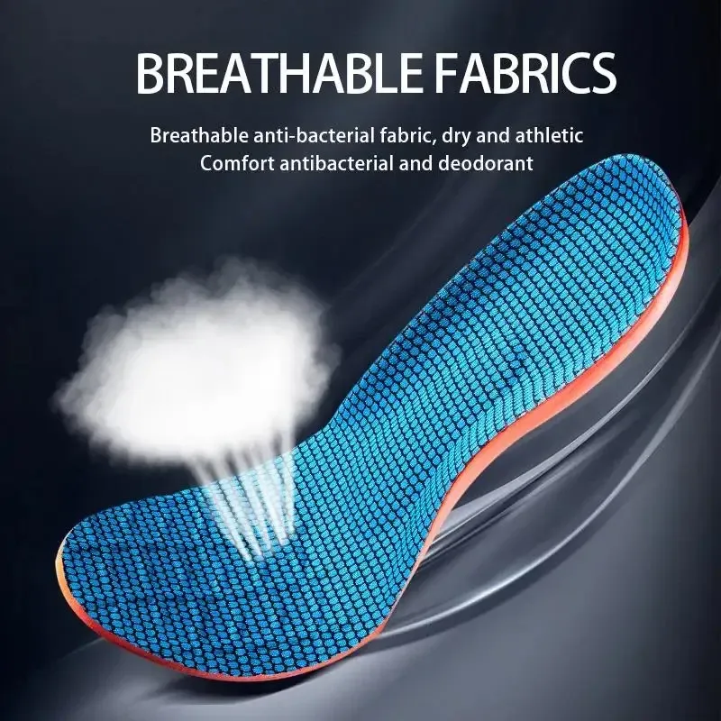 Men's & Women's Shock Absorbing Sport Insoles - Breathable EVA Memory Foam for Running, Basketball, and All Sports - Cut-to-Fit Arch Support for Foot Pain Relief thumbnail 3