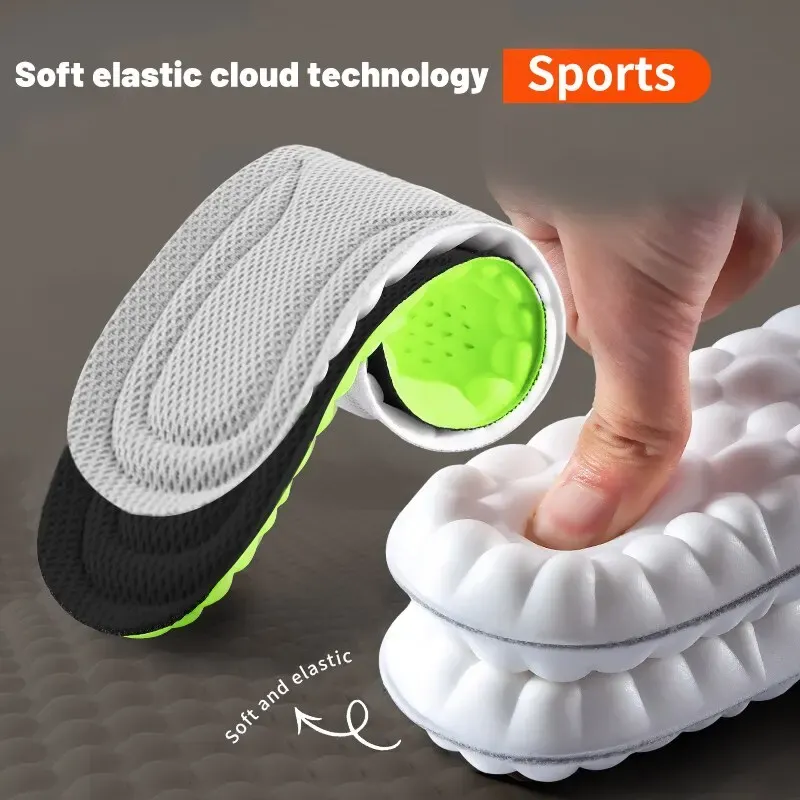 4D Shock Absorbing Sport Insoles for Men & Women - Breathable, Deodorant, Cushioned for Running, Basketball, Golf & All Sports thumbnail 1