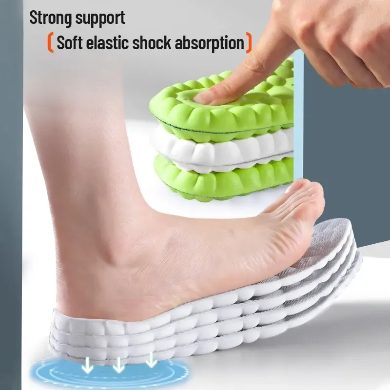 4D Shock Absorbing Sport Insoles for Men & Women - Breathable, Deodorant, Cushioned for Running, Basketball, Golf & All Sports thumbnail 2