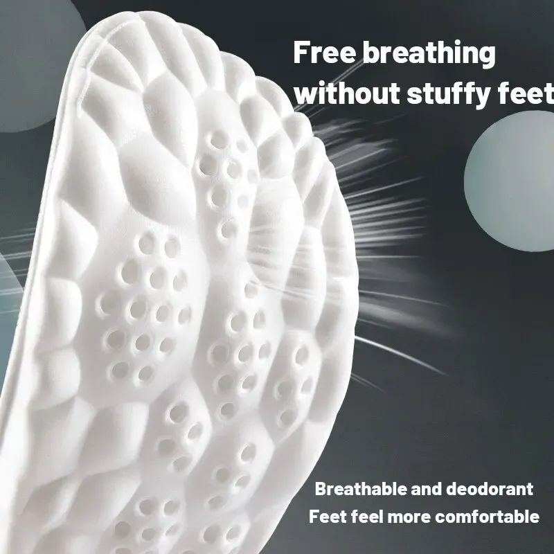 4D Shock Absorbing Sport Insoles for Men & Women - Breathable, Deodorant, Cushioned for Running, Basketball, Golf & All Sports thumbnail 4