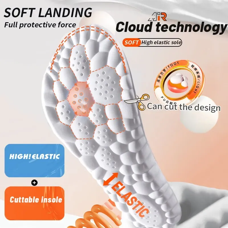 4D Shock Absorbing Sport Insoles for Men & Women - Breathable, Deodorant, Cushioned for Running, Basketball, Golf & All Sports showcase 5