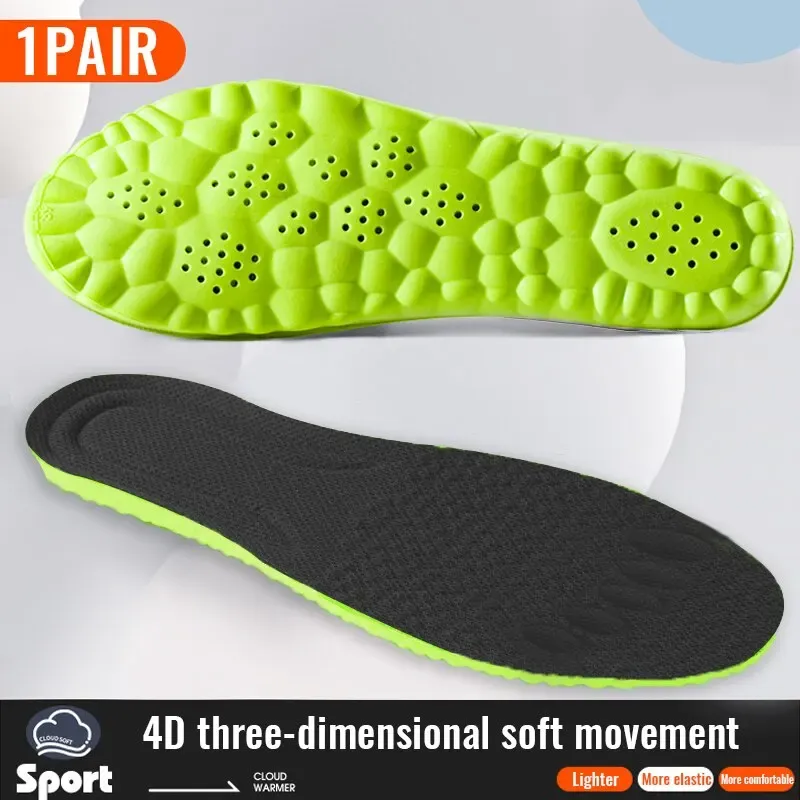 4D Shock Absorbing Sport Insoles for Men & Women - Breathable, Deodorant, Cushioned for Running, Basketball, Golf & All Sports showcase 11