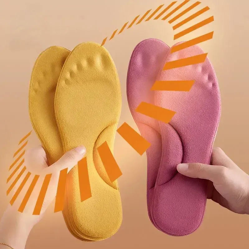 4D Massage Warm Pile Shoe Insoles - Soft Latex Arch Support for Running, Sports, and Everyday Comfort - Unisex Fit (Multiple Sizes) showcase 4