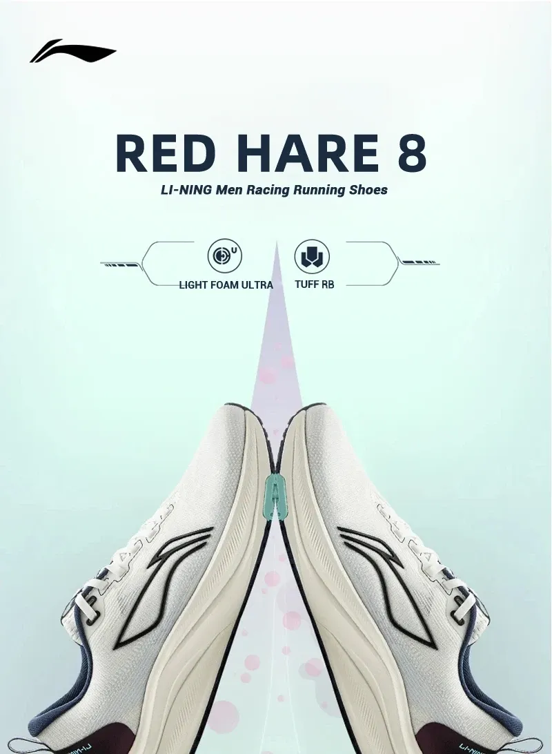 Li-Ning Men's RED HARE 8 Racing Running Shoes - Lightweight Ultra Cushioning, Reflective Stability, LIGHT FOAM & TUFF RB Sole for Performance Athletes showcase 2