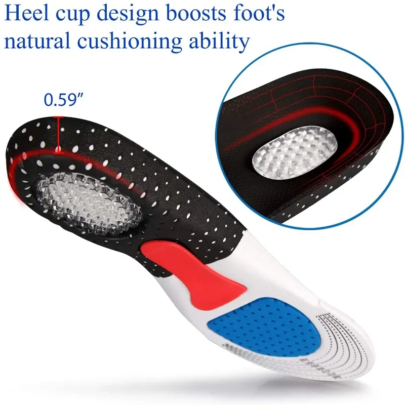 Orthopedic Memory Foam Insoles for Men & Women - Shock Absorbing Gel Arch Support Shoe Inserts for Running, Sports, and Everyday Comfort - Cut-to-Fit Design thumbnail 3