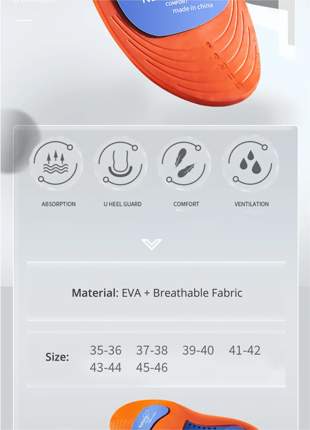 Men's & Women's Orthopedic Sport Insoles - Breathable EVA Shock Absorption Shoe Inserts for Running, Basketball, and Daily Foot Care showcase 3