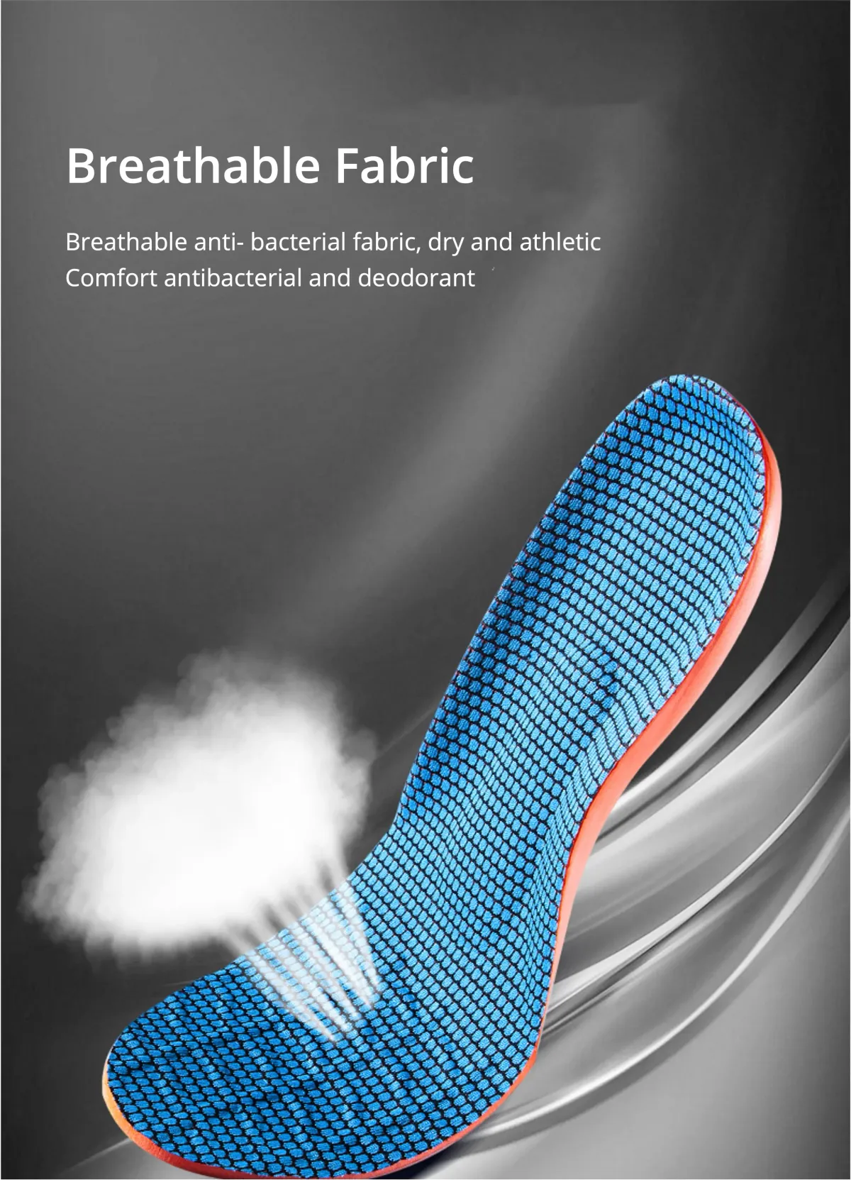 Unisex Orthopedic Sports Insoles - Shock Absorbing Breathable Elasticity Technology for Running, Walking & Everyday Comfort - Fits Shoe Sizes EU35-46 showcase 4