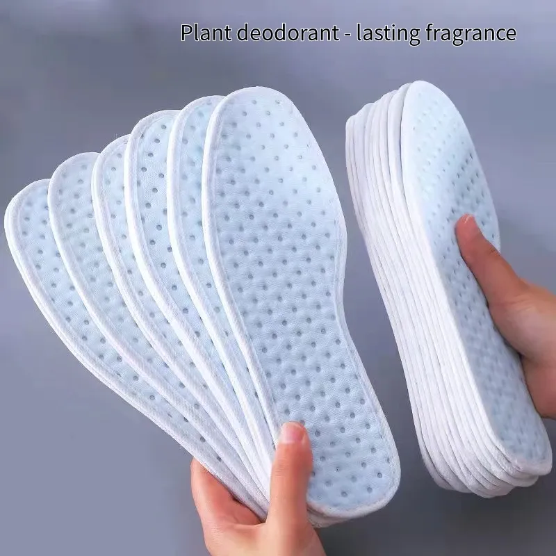 Bamboo Charcoal Antibacterial Shoe Insoles - Shock Absorbing, Deodorant, Breathable Sports Inserts for Men & Women, Thick Comfort Sole for Running & Everyday Wear thumbnail 2