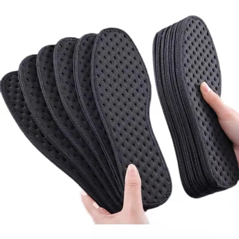 Bamboo Charcoal Antibacterial Shoe Insoles - Shock Absorbing, Deodorant, Breathable Sports Inserts for Men & Women, Thick Comfort Sole for Running & Everyday Wear thumbnail 6