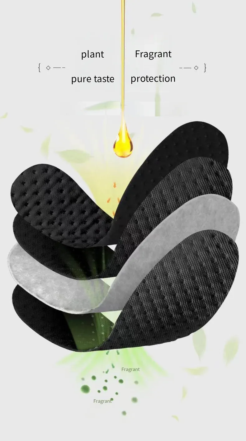 Bamboo Charcoal Antibacterial Shoe Insoles - Shock Absorbing, Deodorant, Breathable Sports Inserts for Men & Women, Thick Comfort Sole for Running & Everyday Wear showcase 3