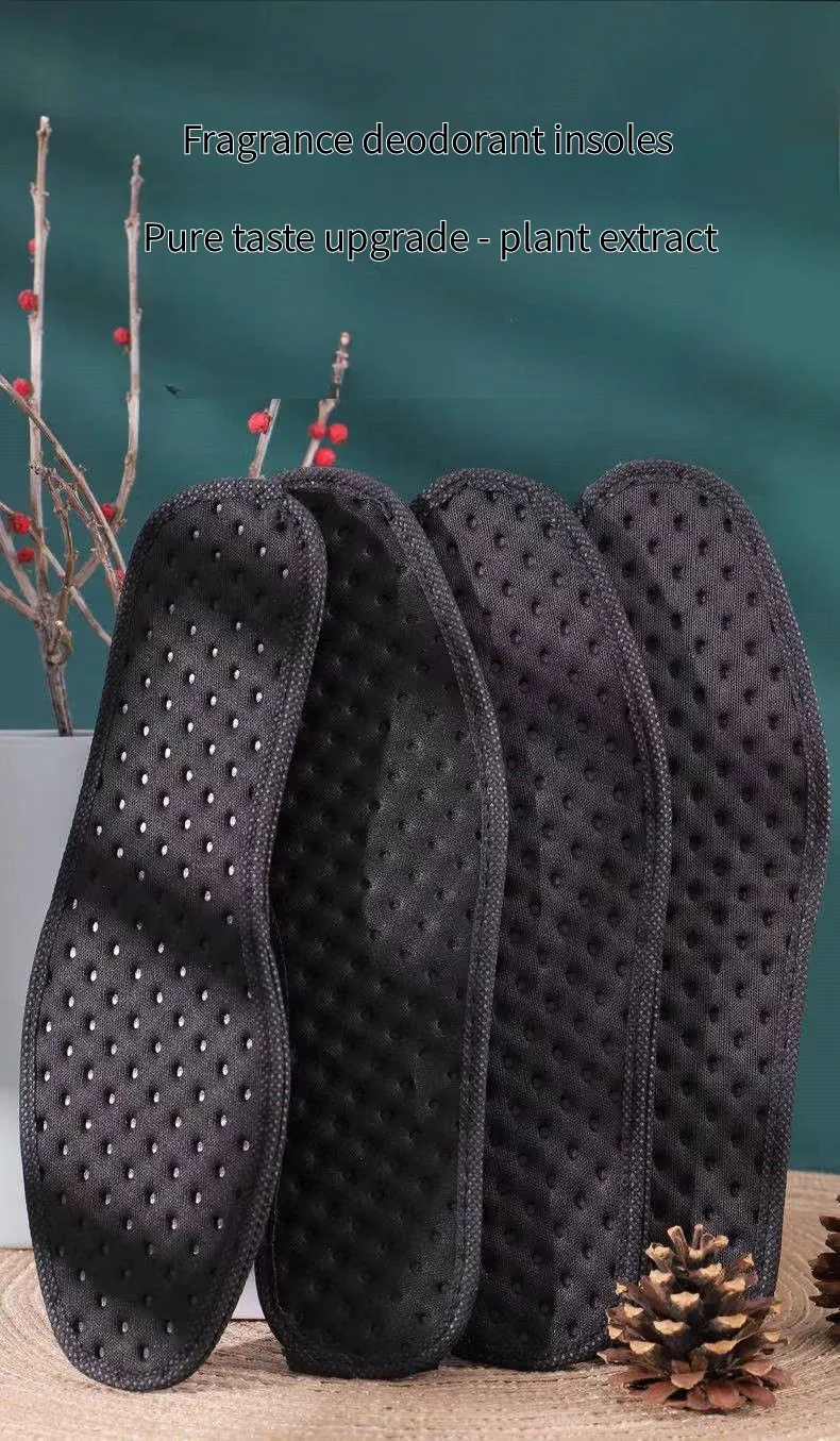 Bamboo Charcoal Antibacterial Shoe Insoles - Shock Absorbing, Deodorant, Breathable Sports Inserts for Men & Women, Thick Comfort Sole for Running & Everyday Wear showcase 1