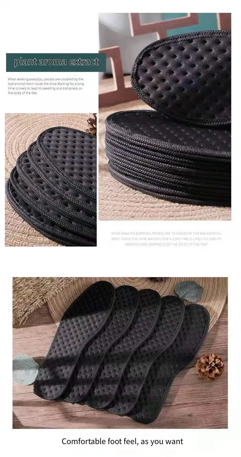 Bamboo Charcoal Antibacterial Shoe Insoles - Shock Absorbing, Deodorant, Breathable Sports Inserts for Men & Women, Thick Comfort Sole for Running & Everyday Wear showcase 9