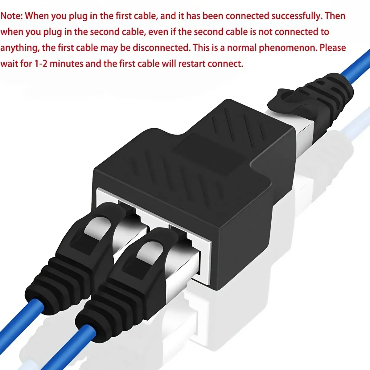 RJ45 Ethernet Splitter Adapter 1 to 2 Dual LAN Port Connector for Cat5/5e/6/7 Network Cables, USB Powered Extender Plug for Enhanced Connectivity showcase 4