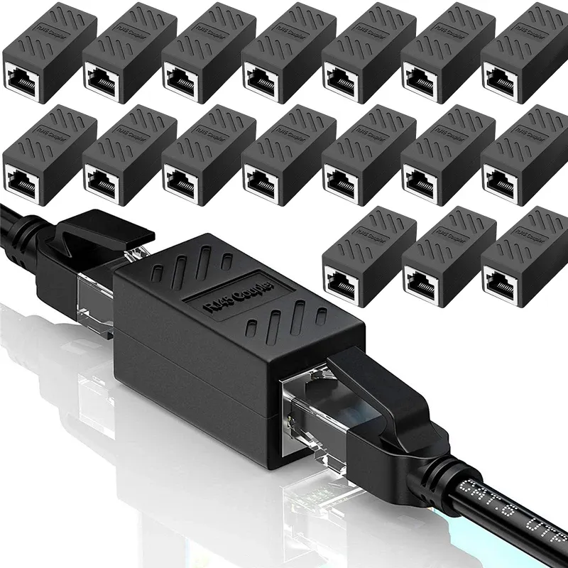 RJ45 Ethernet Cable Coupler Extender Adapter - Female to Female LAN Connector for Cat7, Cat6, Cat5e Networks - Stable Gigabit Transmission, Durable ABS Shell thumbnail 1