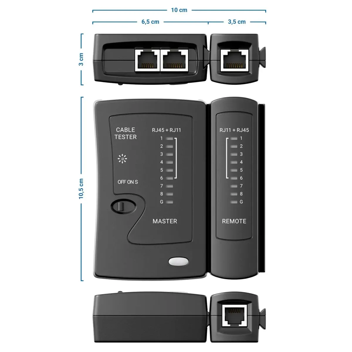 ZoeRax Ethernet Cable Tester for LAN RJ45 Cat5-Cat7 UTP/Shielded & RJ11/RJ12 Telephone Lines - Professional Network Wire Verifier with LED Display showcase 4