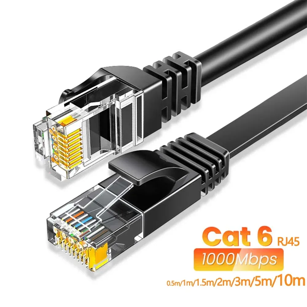 Cat6 Gigabit Ethernet Cable 1000Mbps High Speed Network LAN Cord with RJ45 Shielded Connector for Laptop, PC, Router, PS5, Xbox - Fast Internet for Gaming & Streaming thumbnail 1