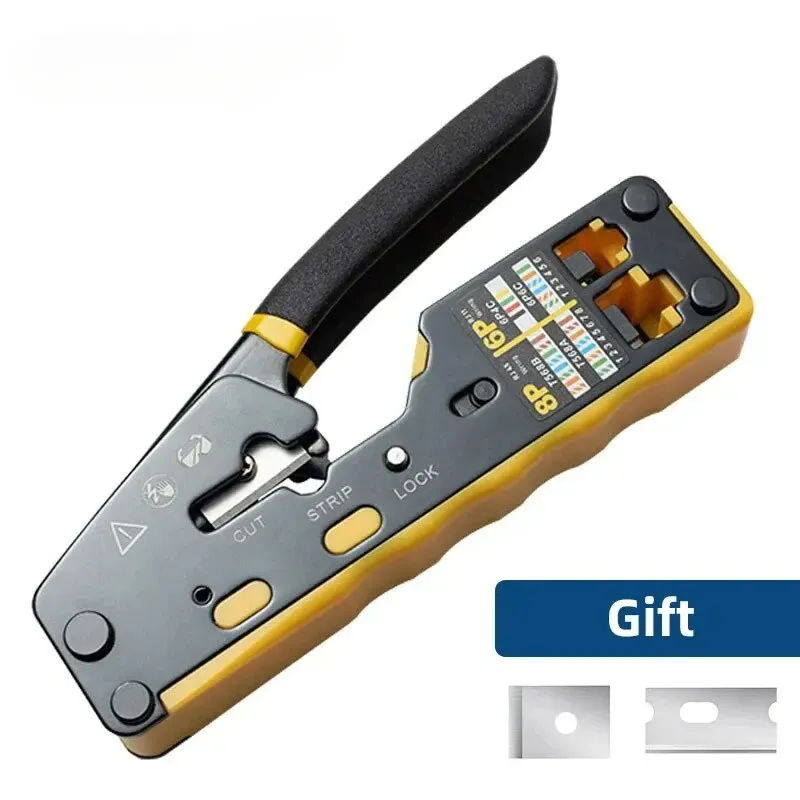 BEECHIP Pass Through RJ45 Crimp Tool for Cat6 Cat5 Cat5e Ethernet Connectors, Professional Network Cable Crimper with Replacement Blade, Easy to Use showcase 7