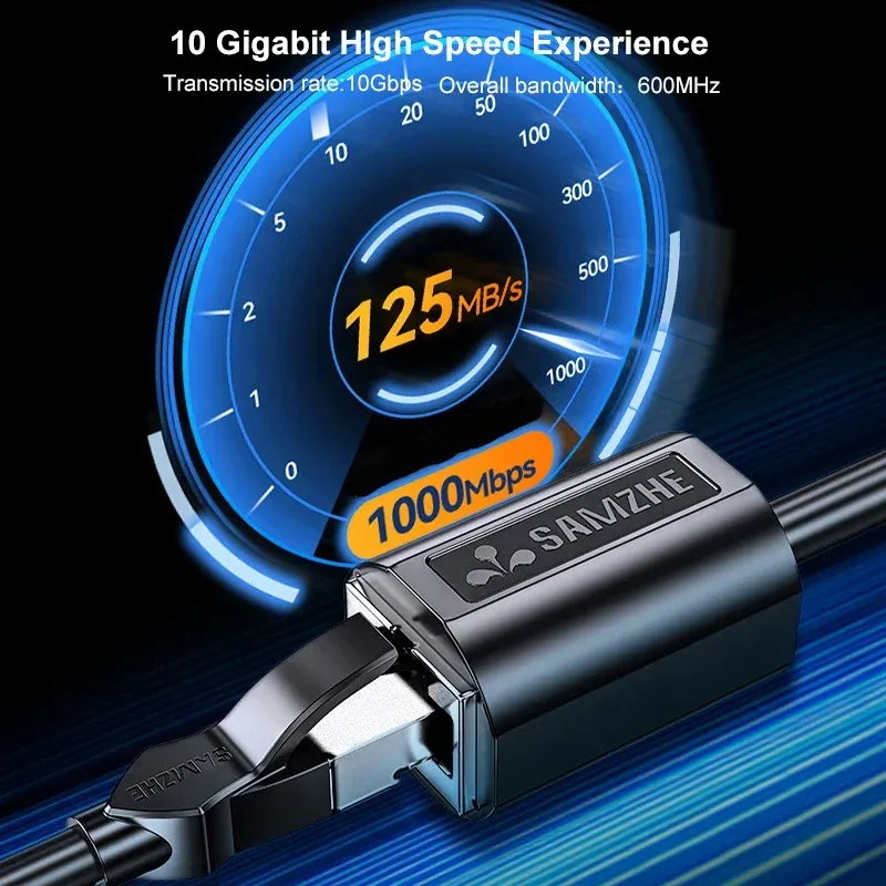 SAMZHE Cat6 Ethernet Extension Cable, 10Gbps RJ45 Male to Female Extender Adapter for PC, Laptop, Network Devices - Durable & Reliable Connectivity thumbnail 3