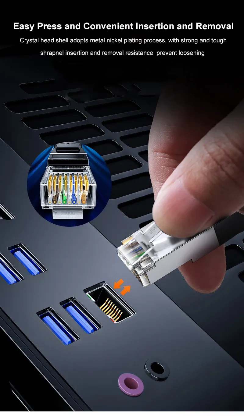 SAMZHE Cat6 Ethernet Extension Cable, 10Gbps RJ45 Male to Female Extender Adapter for PC, Laptop, Network Devices - Durable & Reliable Connectivity showcase 8
