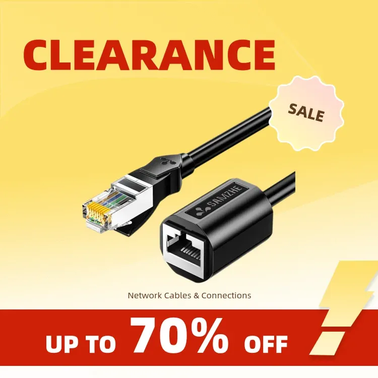 SAMZHE Cat6 Ethernet Extension Cable, 10Gbps RJ45 Male to Female Extender Adapter for PC, Laptop, Network Devices - Durable & Reliable Connectivity thumbnail 1