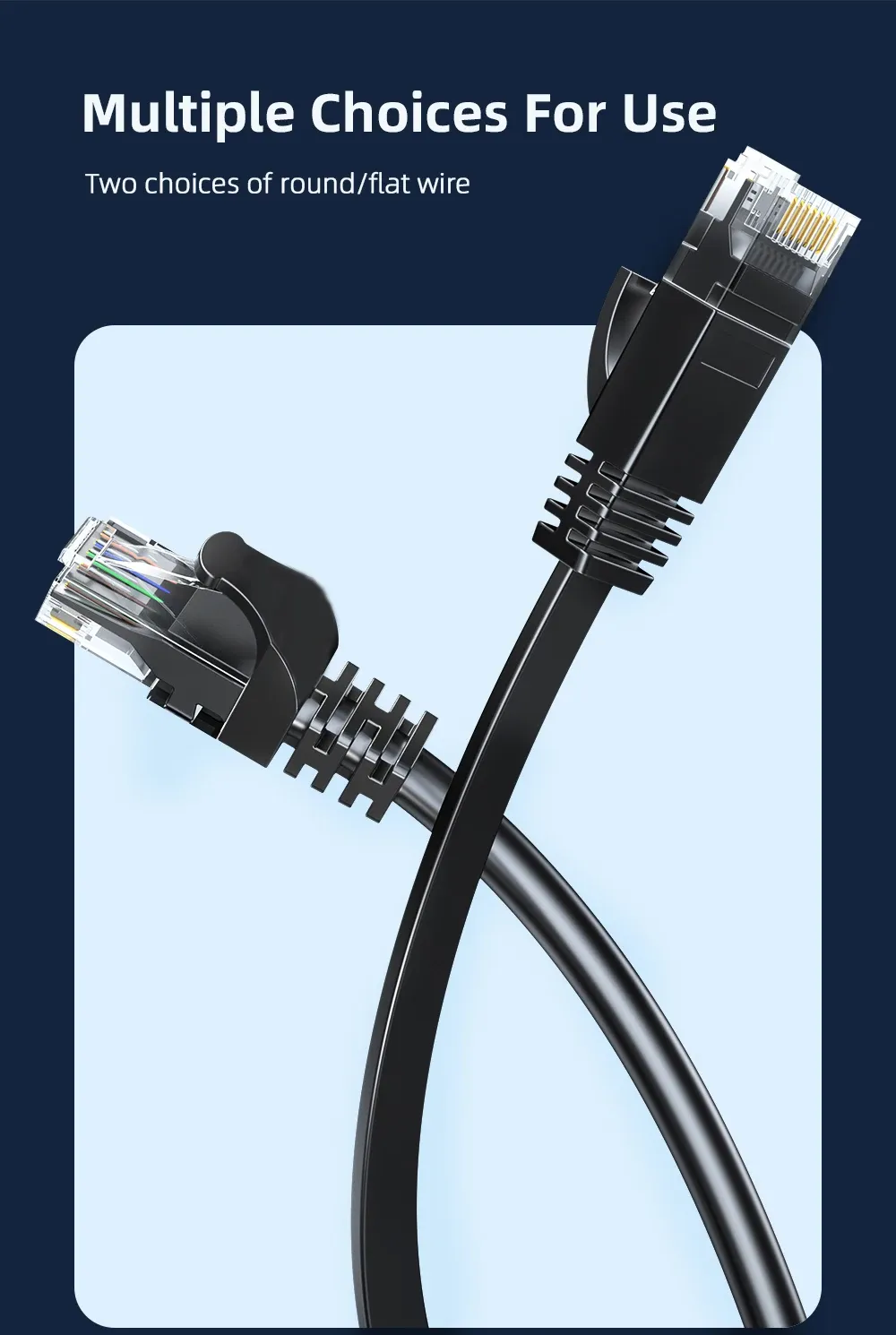 Cat6 Ethernet Cable 1000Mbps Gigabit High Speed Network LAN Cord with RJ45 Shielded Connector for Laptop, Router, PC, PS5, PS4, Xbox - Reliable Internet Connectivity showcase 7