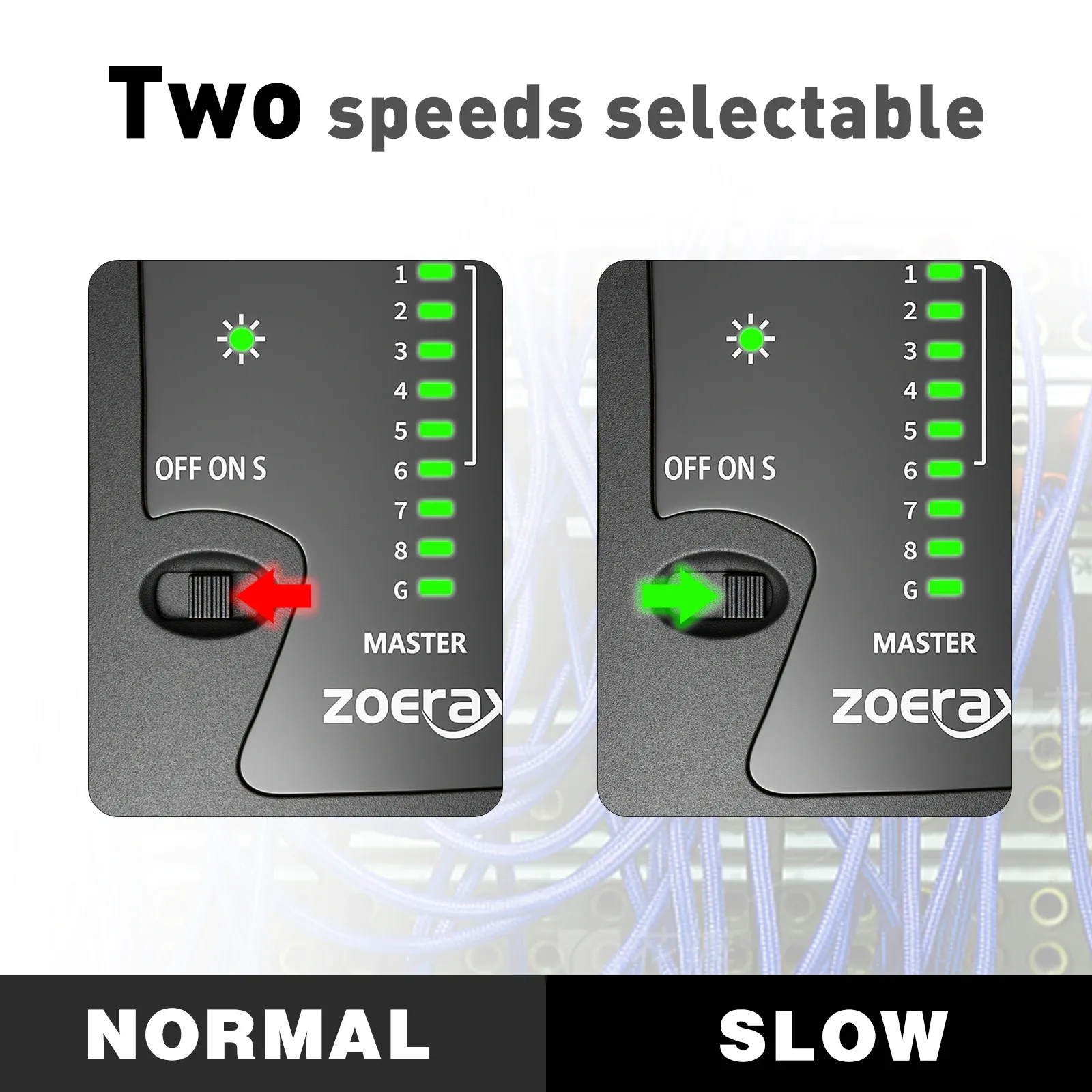 ZOERAX Network Ethernet Cable Tester for LAN RJ45 Cat5-Cat7 UTP/Shielded Cables & RJ11/RJ12 Telephone Lines - Professional & Home Use LED Display thumbnail 2