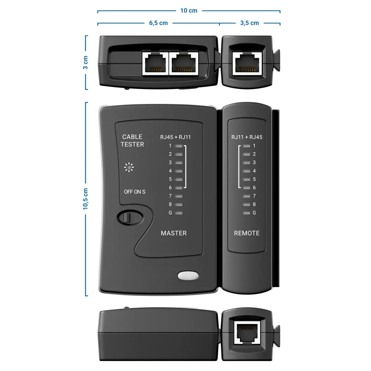 ZOERAX Network Ethernet Cable Tester for LAN RJ45 Cat5-Cat7 UTP/Shielded Cables & RJ11/RJ12 Telephone Lines - Professional & Home Use LED Display showcase 4