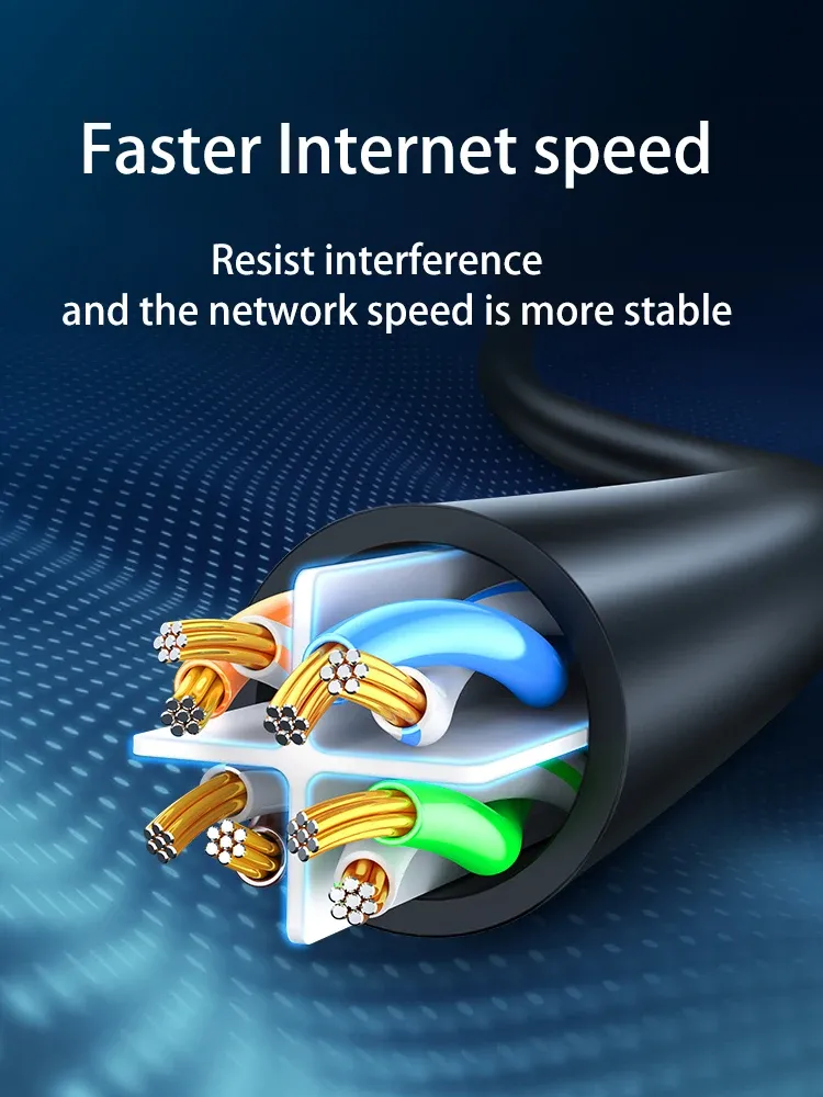 Cat6 Flat Ethernet Cable 1000Mbps Gigabit High Speed Internet LAN Cord with RJ45 Shielded Connector for PC, PS5, PS4, Xbox Gaming & Streaming thumbnail 5