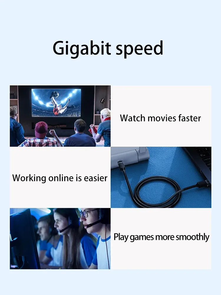 Cat6 Flat Ethernet Cable 1000Mbps Gigabit High Speed Internet LAN Cord with RJ45 Shielded Connector for PC, PS5, PS4, Xbox Gaming & Streaming showcase 3
