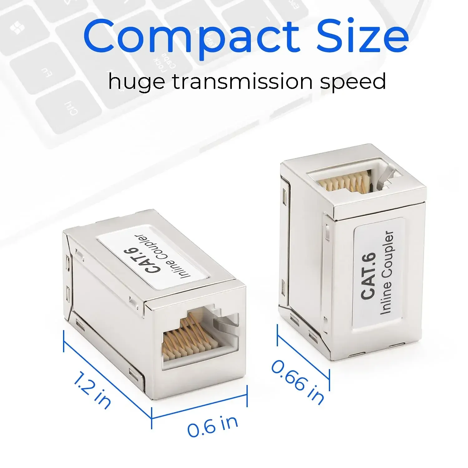10Gbps RJ45 Ethernet Coupler Extender, Female to Female Cat7 Connector for Cat6/Cat5e Network Cables, Plug-and-Play Network Extender thumbnail 4