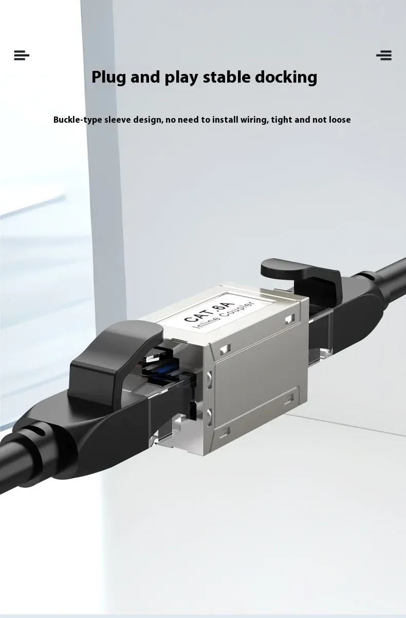 10Gbps RJ45 Ethernet Coupler Extender, Female to Female Cat7 Connector for Cat6/Cat5e Network Cables, Plug-and-Play Network Extender thumbnail 3