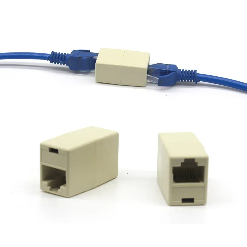 RJ45 Ethernet Cable Coupler Extender - Cat 5/6/7/8 Dual Straight Head LAN Network Connector for Extending Internet Cables thumbnail 2