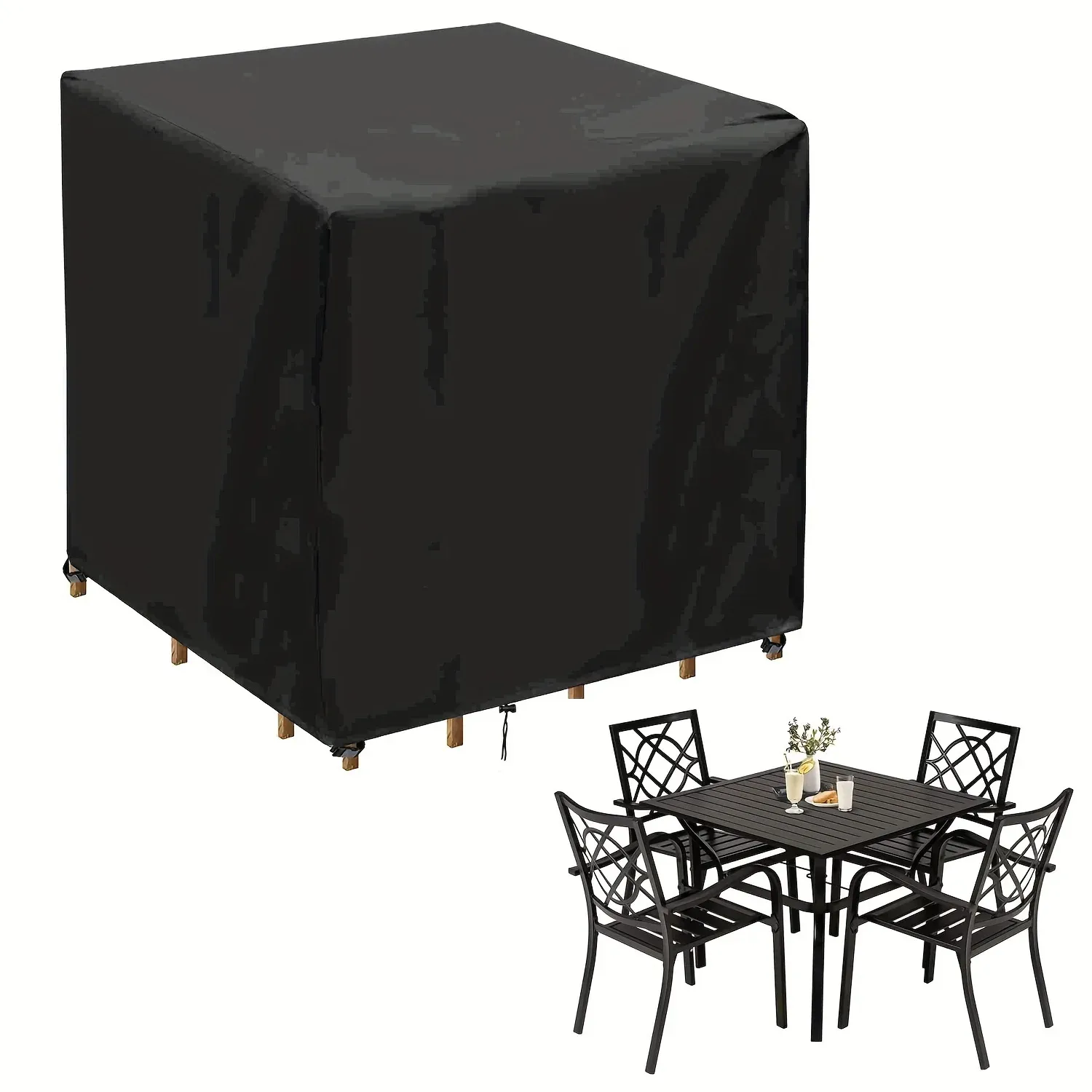 Heavy Duty Square Patio Furniture Cover - All Weather UV Resistant Outdoor Table and Chair Protection Set, Waterproof PVC Coating, Multiple Sizes Available - Image 1