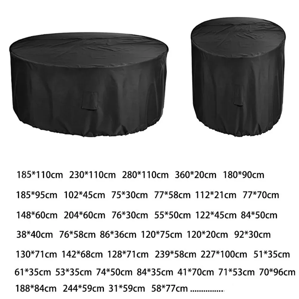 Durable Waterproof Outdoor Furniture Cover - Large Round Table & Chair Set Protector, UV Resistant Polyester with Drawstring for Garden Patio Use showcase 2