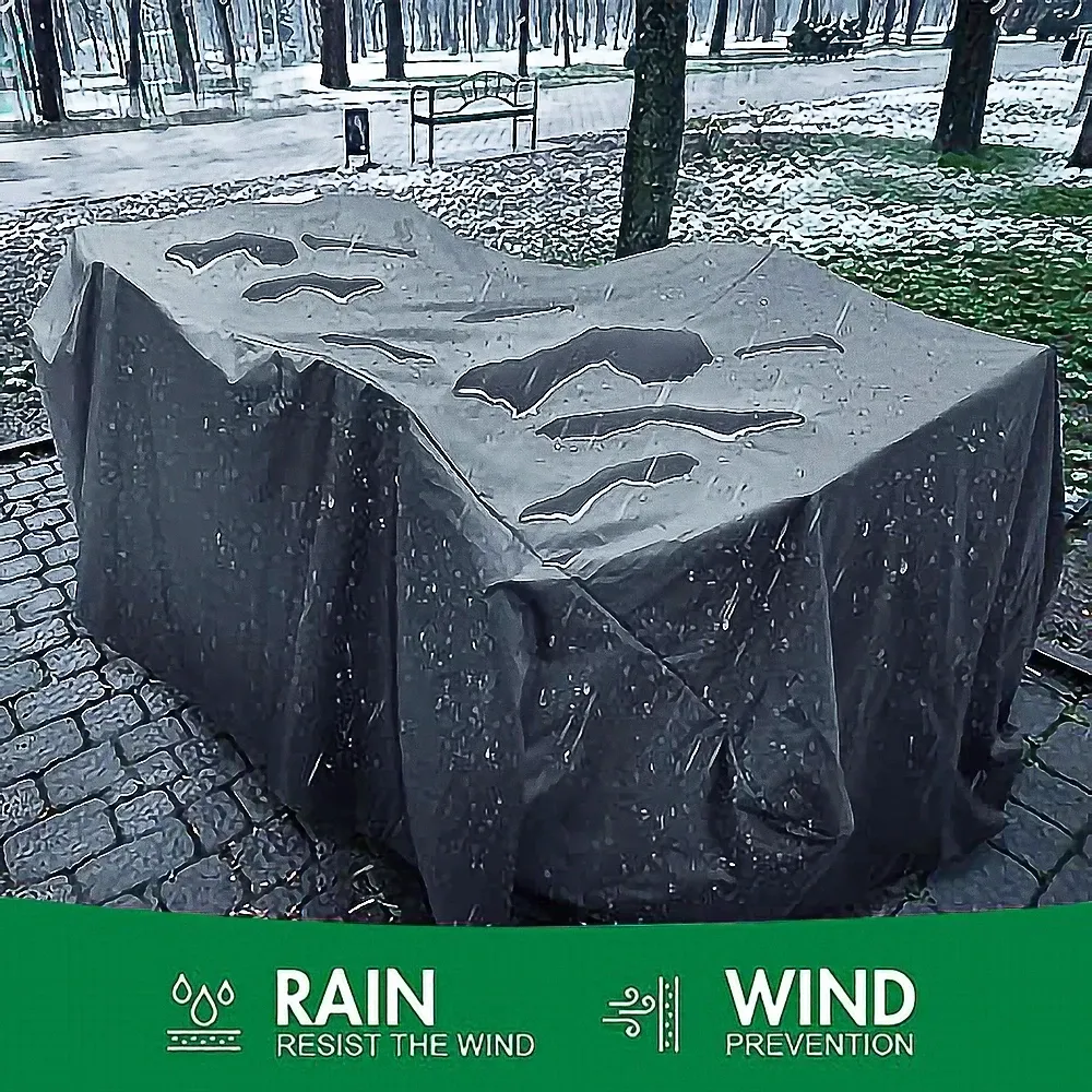 Waterproof Patio Furniture Cover - Heavy Duty Outdoor Sectional Sofa, Table, and Chair Set Protector - UV Resistant, All-Weather Protection for Garden Furniture thumbnail 6